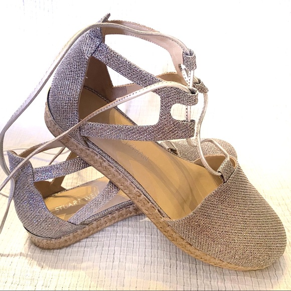 Stuart Weitzman Walkmyway Sparkle Wrap Espadrille - Picture 6 of 7